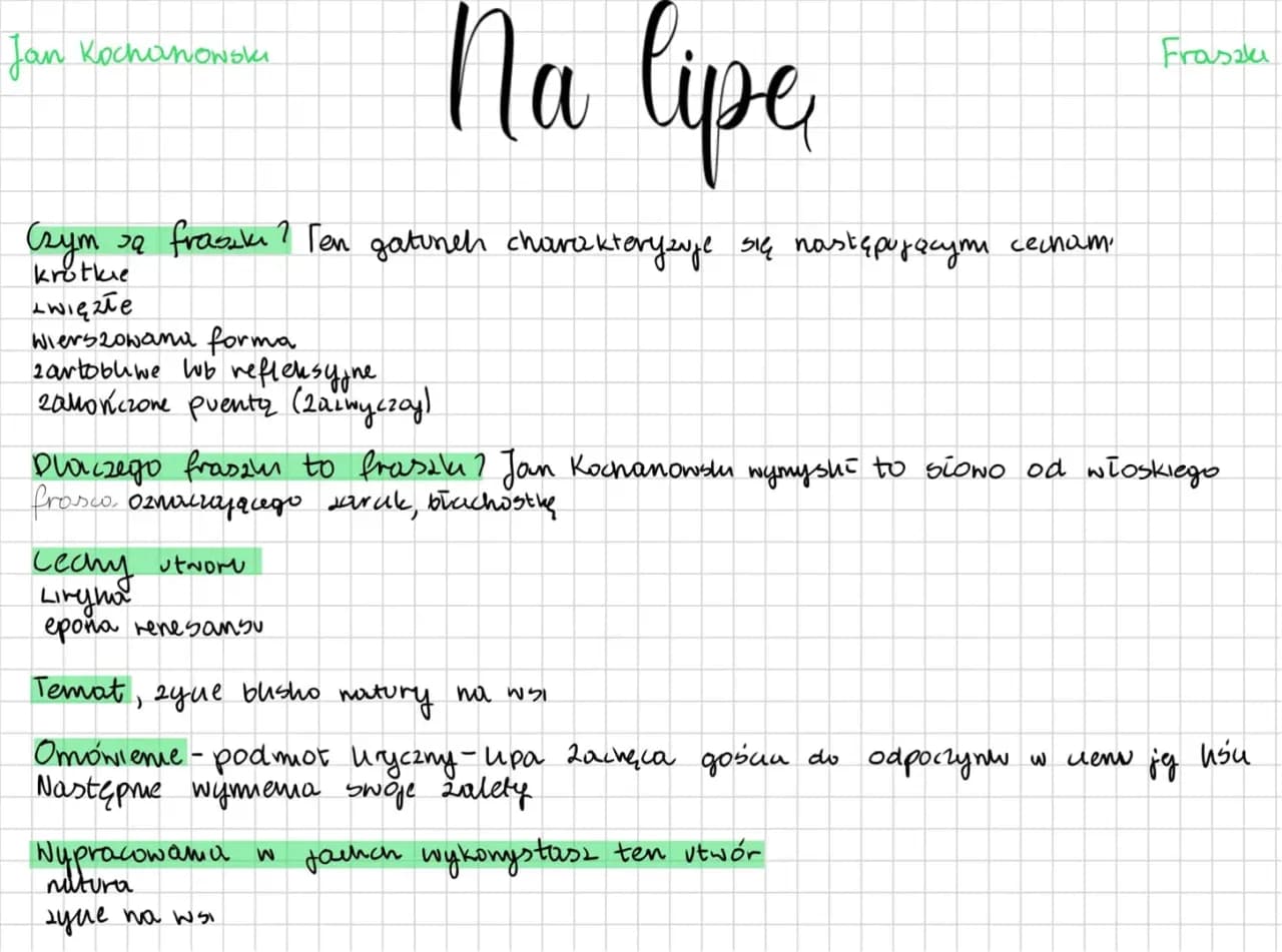 Na lipę wiersz - głębia znaczeń i analiza utworu Kochanowskiego Na lipę wiersz - głębia znaczeń i analiza utworu Kochanowskiego
